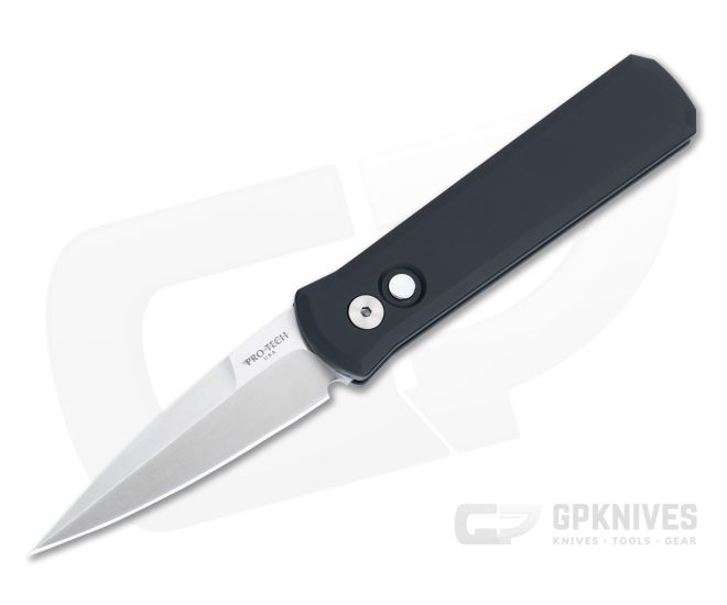 Protech Godson Limited Edition Automatic Black Aluminum Handle Satin 154CM Spear Point 721-LTD - PT-721-LTD