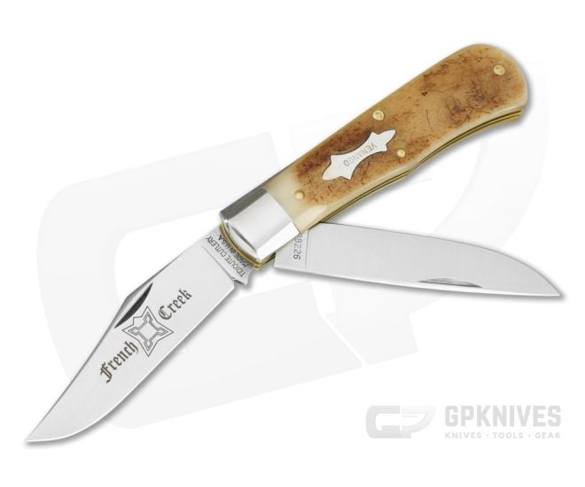 Great Eastern Cutlery Tidioute #72 French Creek Trapper Frontier Bone 1095 Carbon Steel Two-Blade Pocket Knife (3.87" Closed) 728226 - GEC-728226-FB