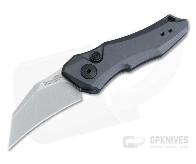 Kershaw Launch 10 Hawkbill Gray Aluminum Stonewashed CPM-154 Automatic Knife 7350 - KS-7350