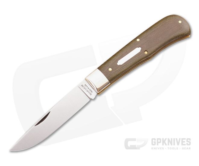 Tidioute #73 Scout Square End Trapper Olive Drab Linen Micarta - GEC-735115-ODLM