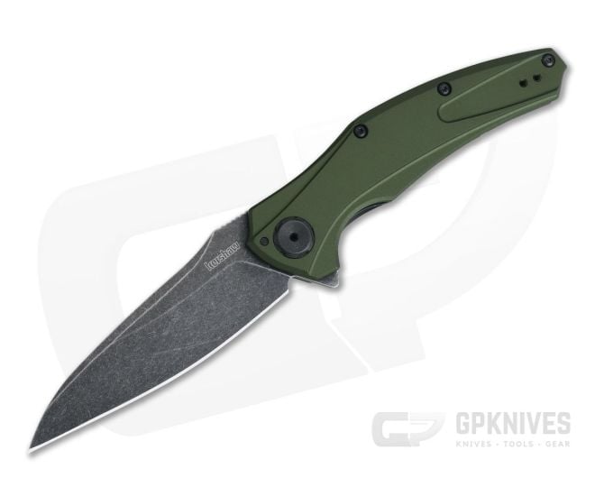 Kershaw Bareknuckle Olive Green BlackWash Sub-Frame Lock KVT Bearing Flipper 7777OLBW - KS-7777OLBW