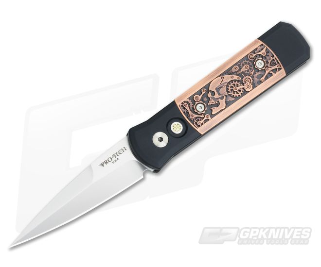 Protech Godson Copper Steampunk Limited Automatic Knife 7SP-4 - PT-7SP-4