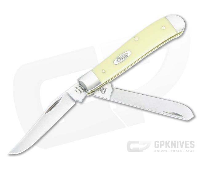 Case Mini Trapper Yellow Delrin Handle True Sharp Blades 80029 - CA-80029