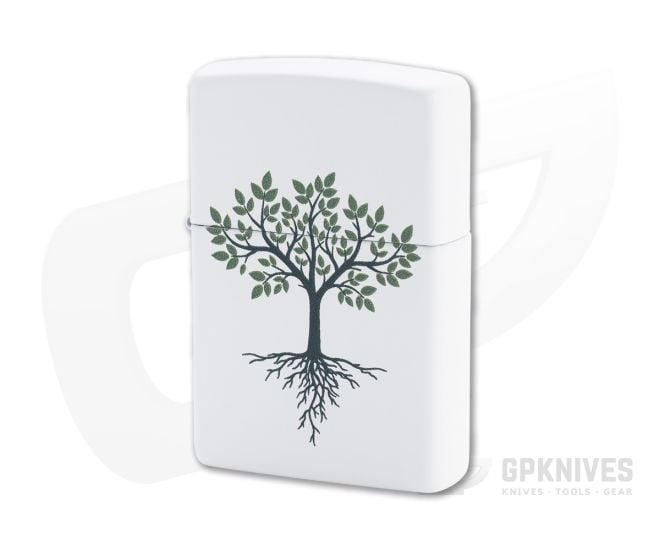 Zippo Windproof Lighter Tree of Life Matte White 80232 - ZI-80232