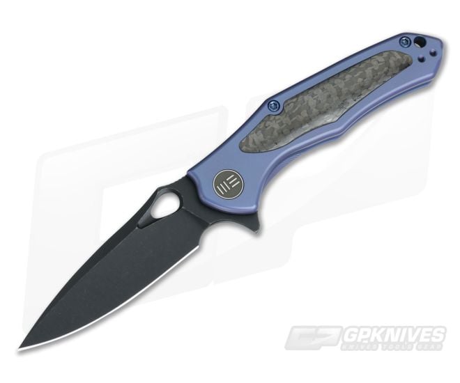 WE Knife 804A Vapor Blue Titanium Carbon Fiber Black Stonewash S35VN Frame Lock Flipper - WE-804A