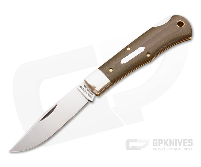 Tidioute #83LB Tascosa Little Lock Back OD Green Micarta Clip Point - GEC-831115LB-GLM
