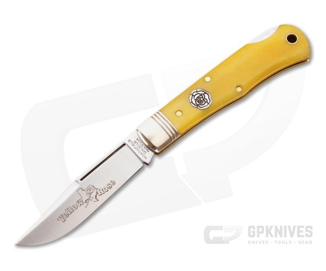 Northfield #83LB Tascosa Little Lock Back Yellow Rose Clip Point - GEC-831115LB-SYRB