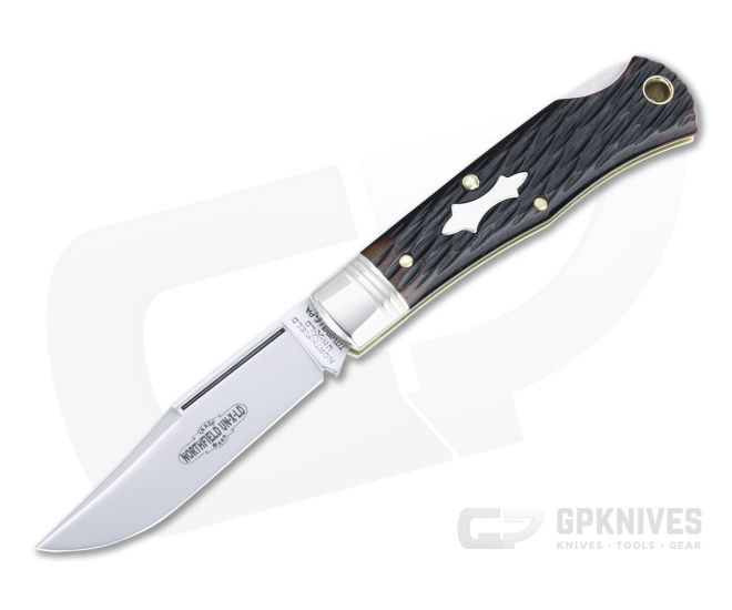 Northfield UN-X-LD #83 Tascosa Dark Brewed Jigged Bone Lock Back Folding Knife 831121LB - GEC-831121LB-DBJB