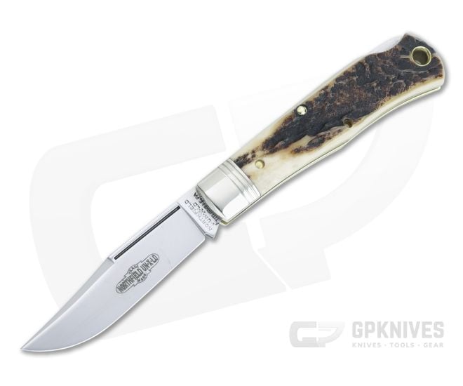 Northfield UN-X-LD #83 Tascosa Sambar Stag Lock Back Folding Knife 831121LB - GEC-831121LB-SS-01