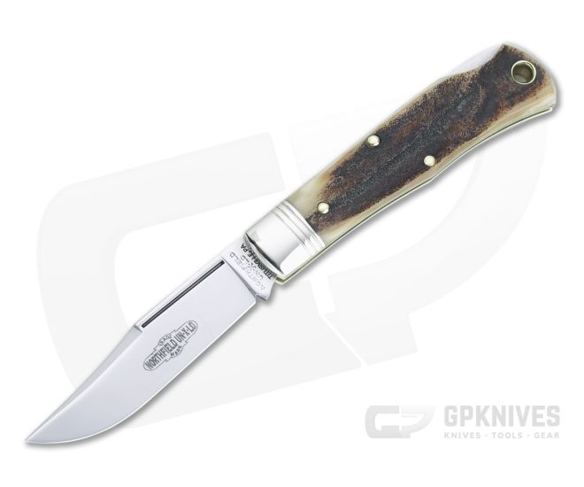 Northfield UN-X-LD #83 Tascosa Sambar Stag Lock Back Folding Knife 831121LB - GEC-831121LB-SS-02