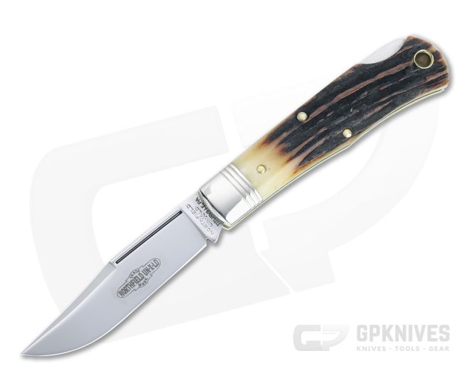 Northfield UN-X-LD #83 Tascosa Sambar Stag Lock Back Folding Knife 831121LB-08 - GEC-831121LB-SS-08