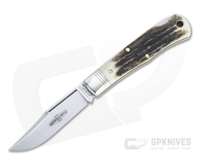 Northfield UN-X-LD #83 Tascosa Sambar Stag Lock Back Folding Knife 831121LB-10 - GEC-831121LB-SS-10