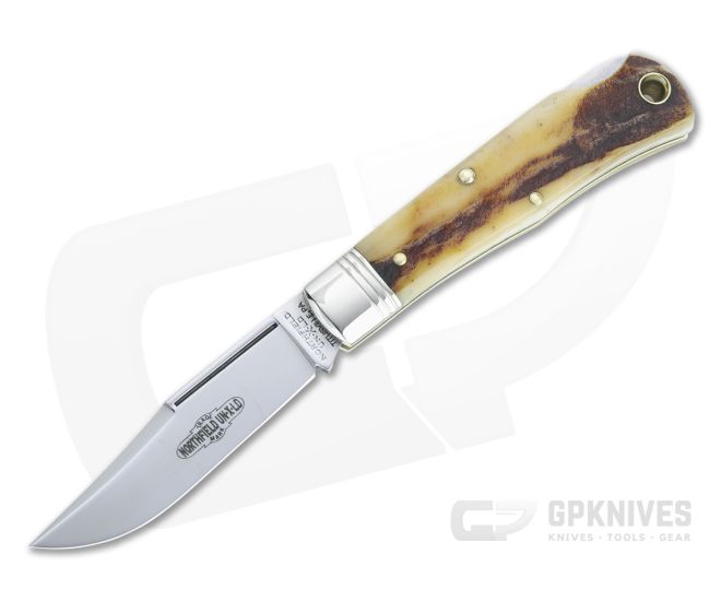 Northfield UN-X-LD #83 Tascosa Sambar Stag Lock Back Folding Knife 831121LB-12 - GEC-831121LB-SS-12