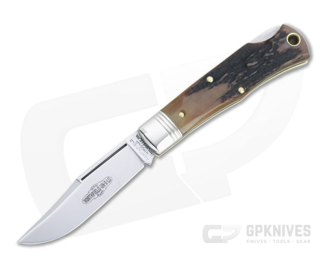 Northfield UN-X-LD #83 Tascosa Sambar Stag Lock Back Folding Knife 831121LB - GEC-831121LB-SS