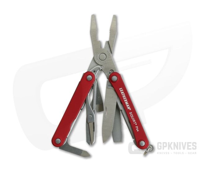 Leatherman Squirt PS4 Spring Action Pliers Key Chain Multi-Tool Red 831189 - LM-831189