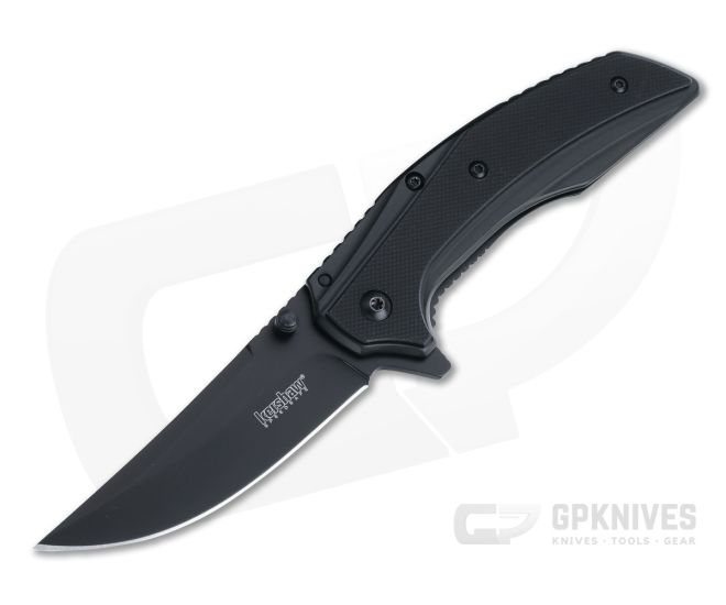 Kershaw Outright Trailing Point Black PVD Assisted Frame Lock Flipper 8320BLK - KS-8320BLK