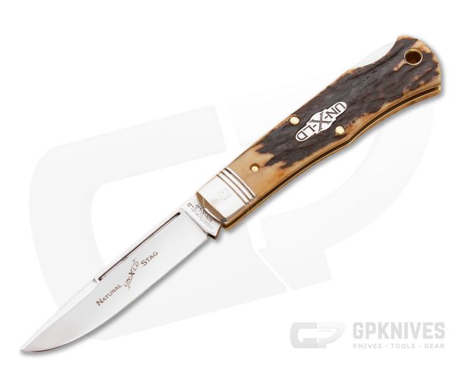 Northfield #83LB Drop Pt Tascosa Natural Stag Serialized - GEC-835115LB-NS-S