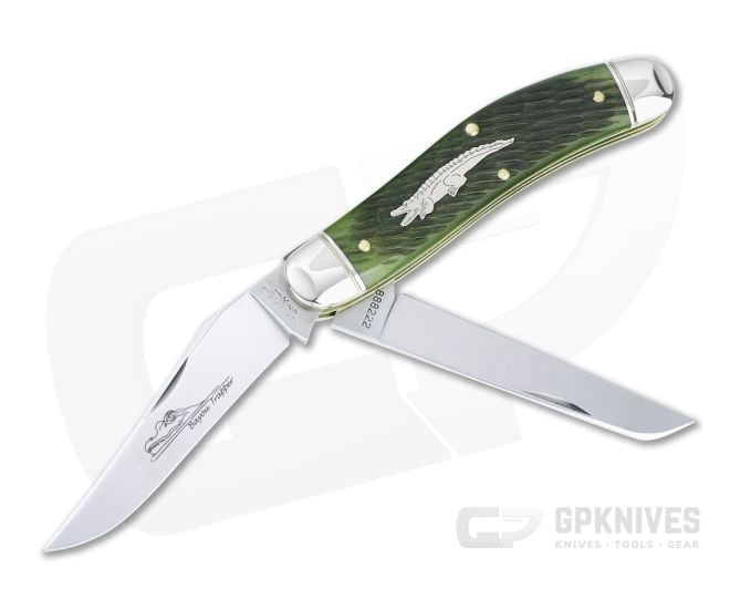 Northfield UN-X-LD #88 Bayou Trapper Swamp Green Jigged Bone Slip Joint Folder - GEC-888222-SGJB
