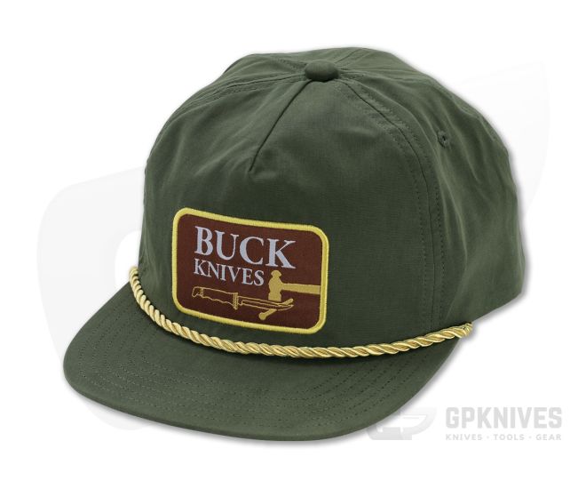 Buck Knives Vintage Buck Logo Patch OD Green Adult Hat 89147 - BU-89147