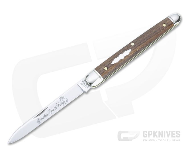 Great Eastern Cutlery #89 Stainless Fruit Knife Stabilized Antique Chestnut Wood Slip Joint Folder - GEC-892121-SACW