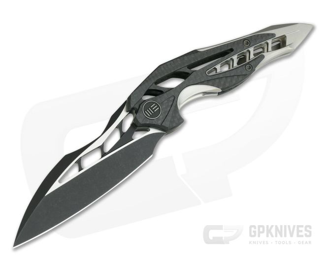 WE Knives Arrakis Isham Flipper Carbon Fiber Gray Titanium Black M390 906CF-D - WE-906CF-D