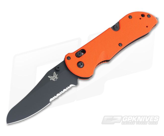 Benchmade 915SBK-ORG Orange Triage Black Serrated Blade - BM-915SBK-ORG