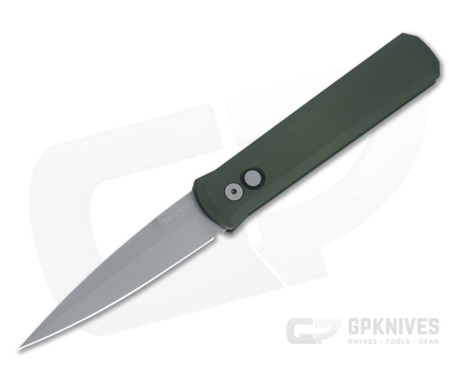 Protech Godfather Green Handle Bead Blast 154CM Automatic 920-GREEN - PT-920-GREEN
