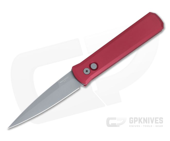 Protech Godfather Red Handle Bead Blast 154CM Automatic 920-RED - PT-920-RED