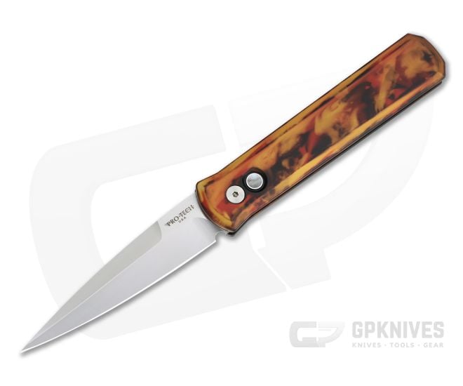 Protech Godfather Automatic Satin 154CM "Del Fuego" Custom Anodized Folder 921-DF1 - PT-921-DF1