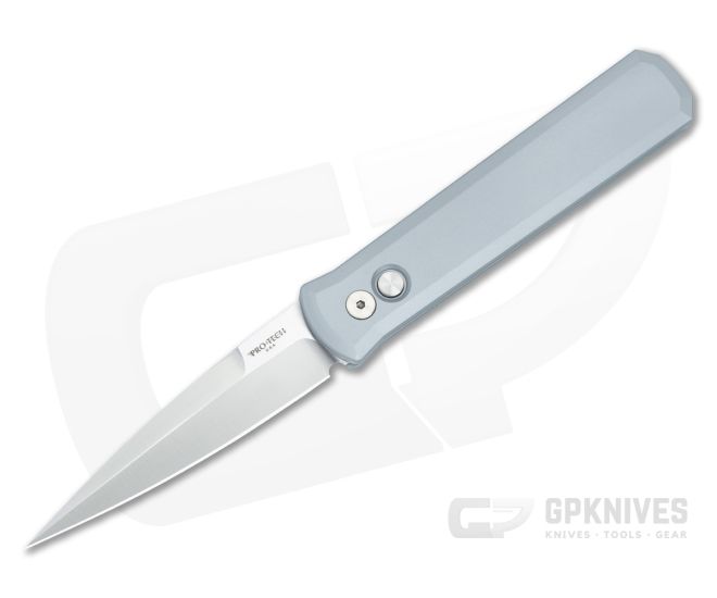 Protech Godfather Satin Blade Special Grey Aluminum Handle 921 - PT-921-SATIN-GREY