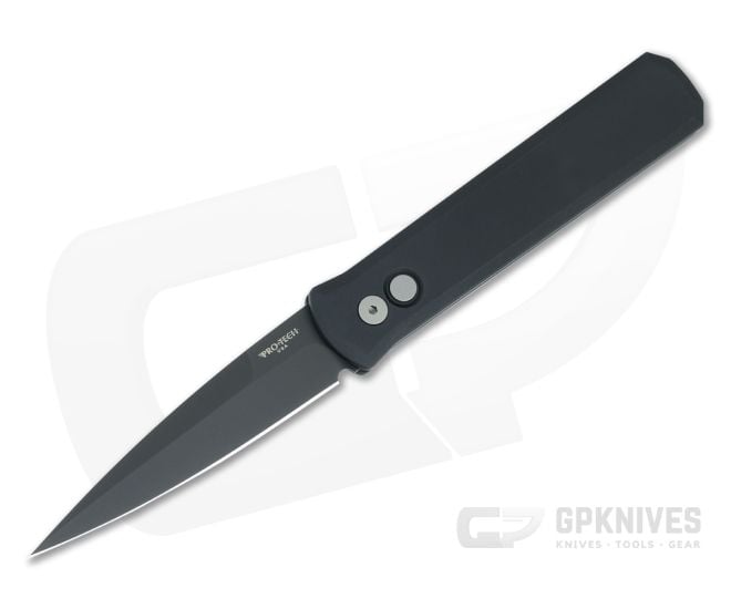 Protech Godfather Solid Black Push Button Automatic 921 - PT-921
