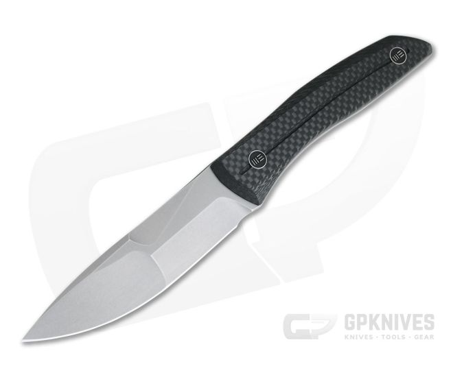 WE Knives 921A Reazio Twill Carbon Fiber Stonewashed CPM 20CV Compound Ground Fixed Blade - WE-921A