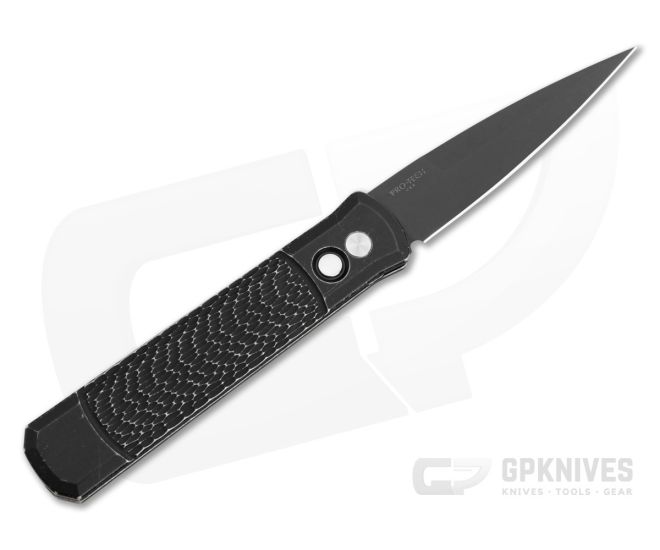 Protech Godfather Auto Left Hand BattleWorn Black DLC Blade - PT-926-LHBW-LTD