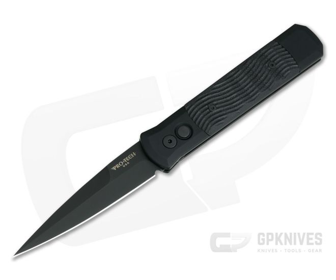 Protech Godfather Blackout Edition Black Textured G10 Inlays 928-BT - PT-928-BT
