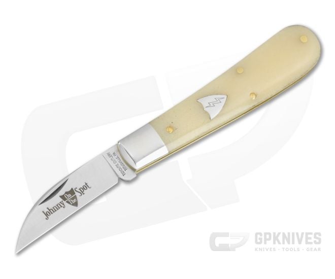 Great Eastern Cutlery Tidioute #93 Johnny On The Spot Large Blade Smooth White Bone 1095 Carbon Steel Folding Pocket Carving Knife (3.87" Closed) 930126L - GEC-930126L-SWB