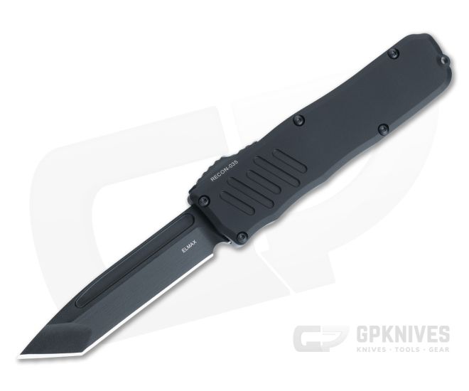 Guardian Tactical Recon-035 OTF Black Handle Black Tactical T/E Elmax Blade 93121 - GT-93121