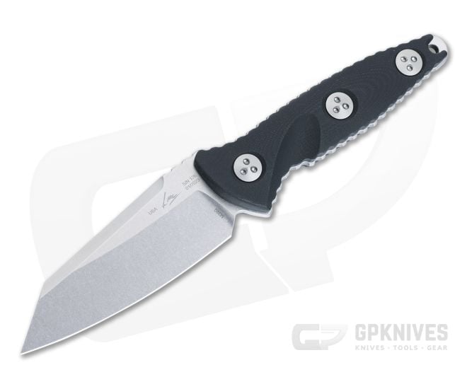 Microtech Socom Alpha Mini Fixed Blade Black G10 Handle Stonewashed M390 Warcom Blade 93M-10 - MT-93M-10