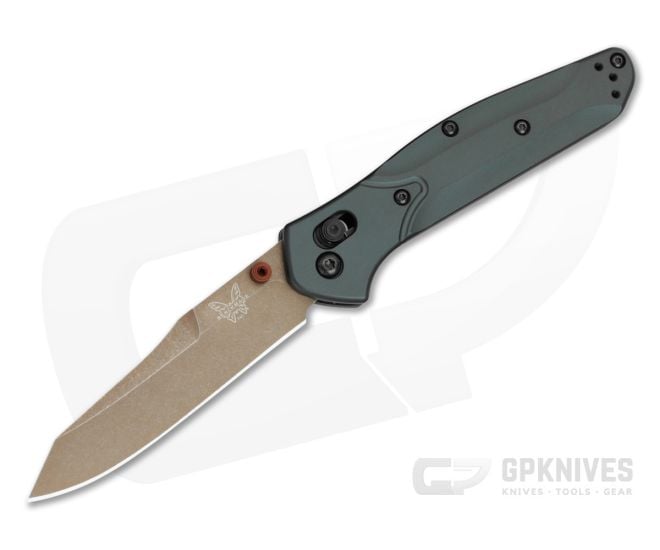 Benchmade 940FE-2601 Osborne Taiga Green Aluminum S90V FDE Battlewash Folding Knife (3.40" Blade) - BM-940FE-2601