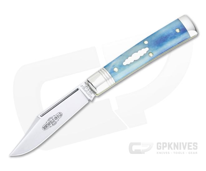Northfield UN-X-LD #94 Liberty Clip Point Blue Camel Bone Slip Joint 941121 - GEC-941121-BCB