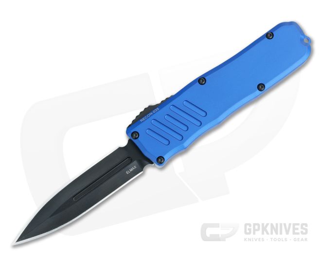 Guardian Tactical Recon-035 OTF Blue Handle Black Tactical D/E Elmax Blade 94131-BLUE - GT-94131-BLUE