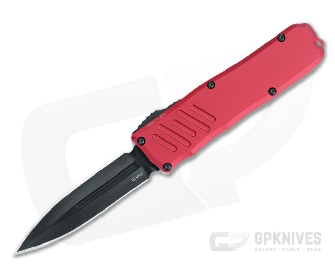 Guardian Tactical Recon-035 OTF Red Handle Black Tactical D/E Elmax Blade 94131-RED - GT-94131-RED
