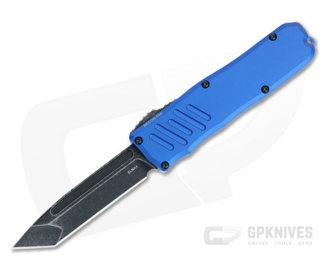 Guardian Tactical Recon-035 OTF Blue Handle Dark Stonewash T/E Elmax Blade 94621-BLUE - GT-94621-BLUE