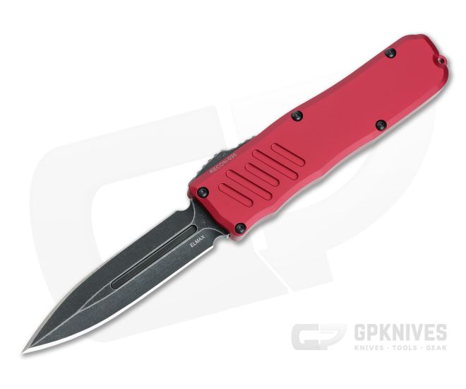Guardian Tactical Recon-035 OTF Red Handle Dark Stonewash D/E Elmax Blade 94631-RED - GT-94631-RED