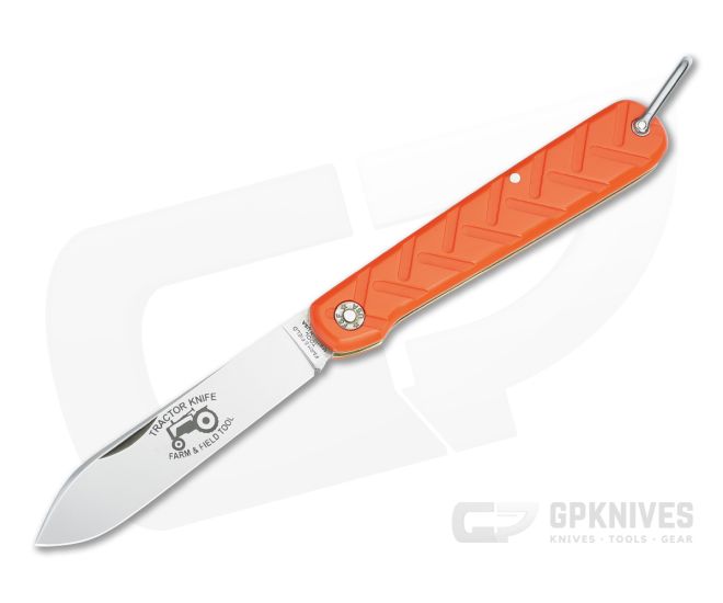 GEC #96 Farm & Field Tractor Knife Traction Jigged Orange Delrin - GEC-962125-TJOD