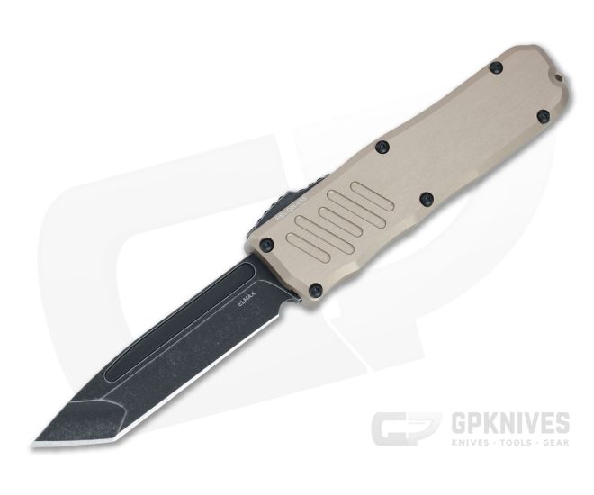 Guardian Tactical Recon-035 Dark Stonewashed Elmax Tanto Desert Tan OTF Automatic 97621 - GT-97621