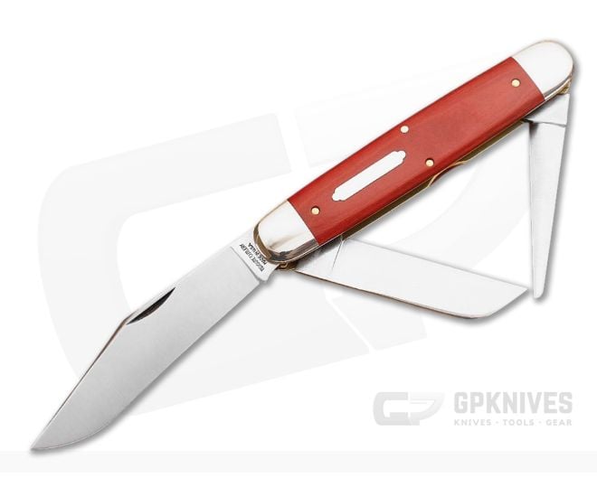 Tidioute #98 Texas Cattle Knife Red Linen Micarta - GEC-981316-RLM