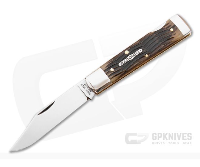 Tidioute #99 Wall Street Antique Green Jig Bone Clip Point - GEC-991114LB-AGJB