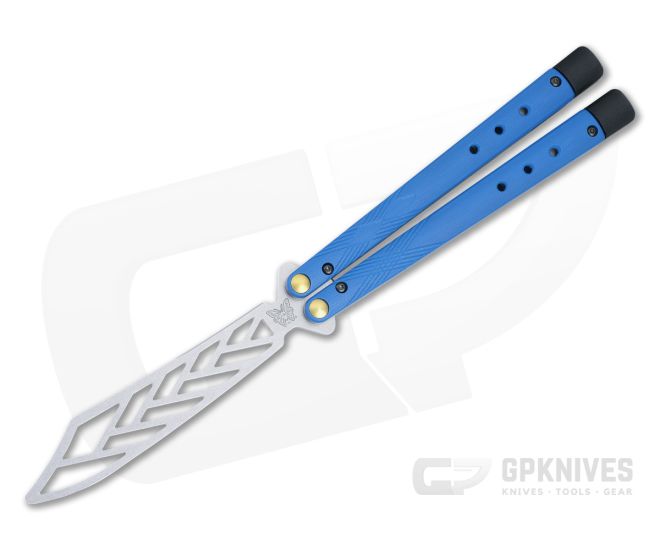 Benchmade 99T Necron Balisong Trainer Blue G10 Unsharpened Scimitar - BM-99T