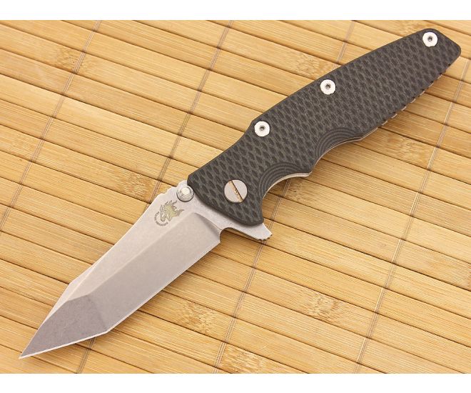 Hinderer Knives Eklipse Tanto Flipper Black & Green G10 #2 - HK-EK-BG2-35F