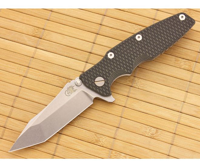 Hinderer Knives Eklipse Tanto Flipper Black & Green G10 #5 - HK-EK-BG5-35F